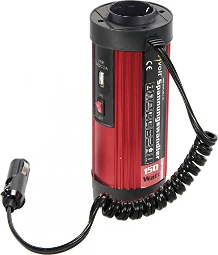 revolt Kfz-Spannungswandler 230V mit USB - Kfz-Handyladegeräte mit 300 Watt Spitzenleistung und 2 USB-Ladeports. Ideal für elektrische Geräte im Auto, sicher und einfach zu verwenden.