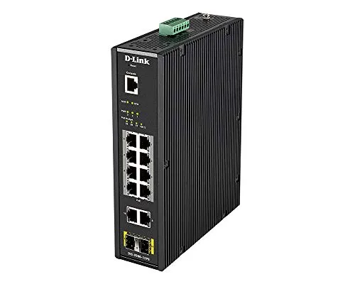 D-Link DIS-200G-12PS - 12-Port Layer2 Smart Managed Gigabit PoE Industrial Switch, IP30-zertifiziert und ideal für extreme Umgebungen