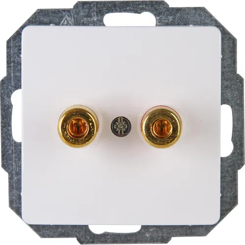 Kopp PARIS – Lautsprechersteckdose, 4 mm Bananenstecker/Lautsprecherkabel Weiß
