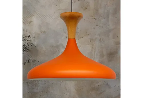 Bamyum Pendelleuchte Champion - Retro Hängelampe aus Holz und Metall - Lampen für stilvolle Beleuchtung, 35 cm Durchmesser, E27 Fassung, individuell wählbare Lichtstärke, perfekt für Küche, Wohnzimmer oder Büro.