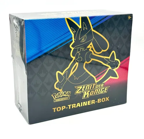 Pokémon-Sammelkartenspiel: Top-Trainer-Box Zenit der Könige - 10 Boosterpacks, inklusive Lucario-VSTAR und exklusivem Premium-Zubehör