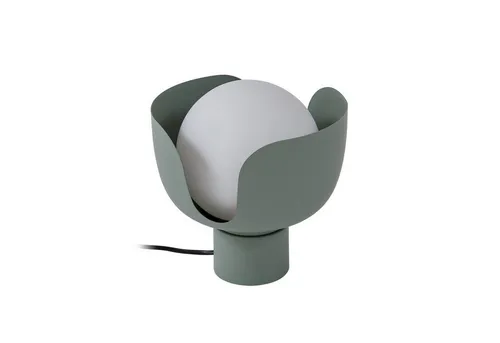 Lindby Tischleuchte Fiora, 1 x 15 W LED - Nachttischleuchten mit modernem Design, Eisen und Glas in Weiß-Grün für stilvolle Akzente im Schlafzimmer.