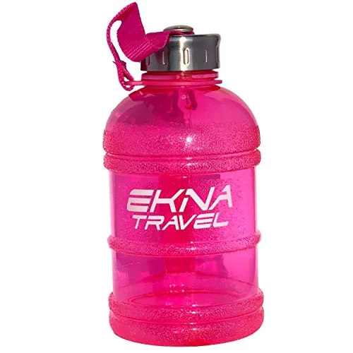 EKNA Bottle | 1 Liter | Wasserflasche | Trinkflasche | Wasser Gallone | Ideal für den täglichen Wasserbedarf | Für den Alltag, Fitness oder Reisen | BPA Frei | Mit Füllstandsanzeige (Pink 1000ml)
