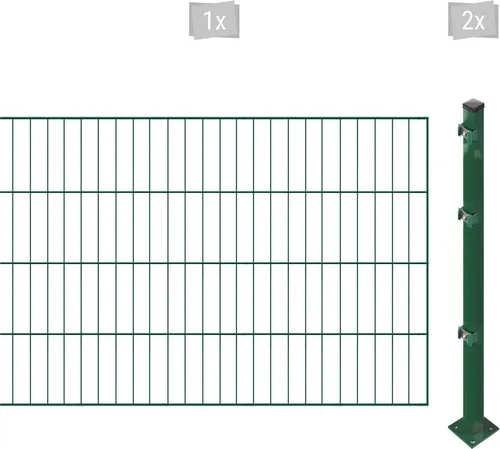 Arvotec Einstabmattenzaun ESSENTIAL 80 (Set, 3-St), 80 cm Höhe, 2 - 60 m Länge - Robuster und flexibler Einstabmattenzaun zum Einbetonieren. Hochwertige Materialien und modernes Design für langlebige Lösungen. Witterungsbeständig durch verzinkte und pulverbeschichtete Elemente.