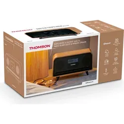 THOMSON Vintage Bluetooth-Radio RT850BT - Hifi & Audio: Weckfunktion mit sanfter Melodie, 30-W-Surround-Sound und Bluetooth für kabelloses Streaming, inkl. USB-C-Ladegerät.