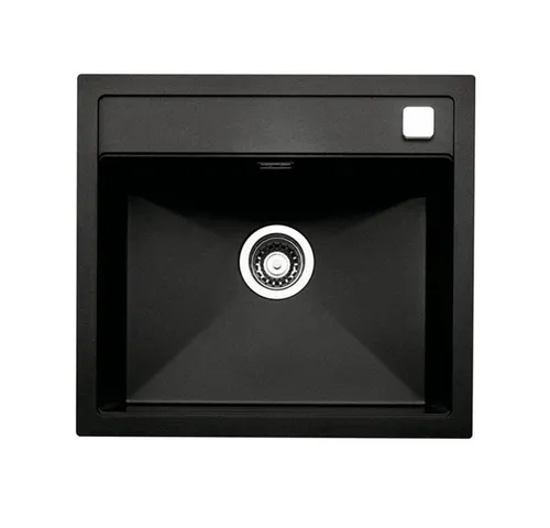 Naber Einbauspüle Angola 56 - Granit nero 1106021 - Sanitäranlagen & Zubehör, elegante Einbauspüle aus Granit mit Einzelbecken, ideal für flächenbündigen Einbau und kompatibel mit Heißwasser-Armaturen.