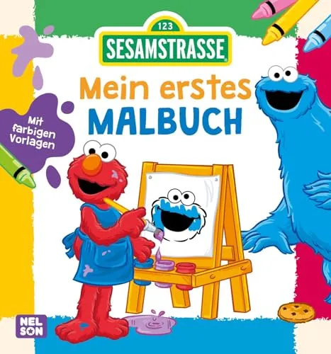 Sesamstraße: Mein erstes Malbuch: Mit farbigen Vorlagen | Ausmalbilder für Kinder ab 2 Jahren