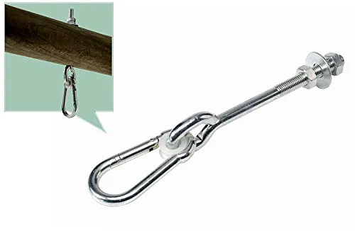 Loggyland Sicherheits-Schaukelhaken Typ 0 M12 x 60 mm mit Karabiner