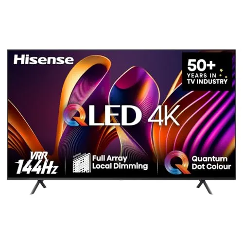 Hisense 85E7NQ Pro 85 Zoll 4K UHD QLED Fernseher - Smart TV mit Quantum Dot Color für präzise Kontraste und lebendige Farben, ideal für Gamer durch Game Mode Pro und HDMI 2.1 Unterstützung.