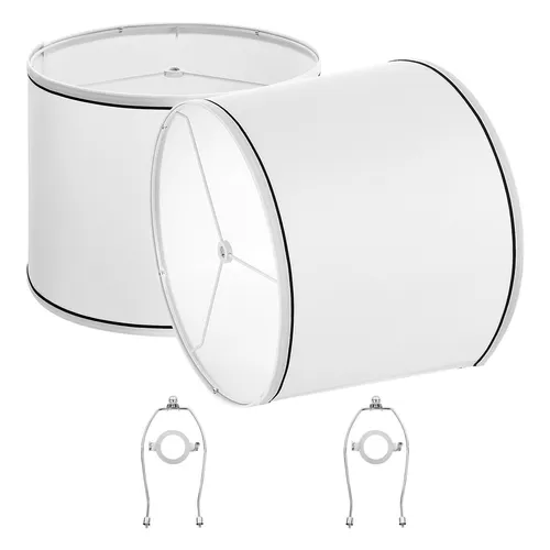 VEVOR Lampenschirm Trommel 290x320x245mm Mittelgroß Rund zwei mit Harfe Weiß