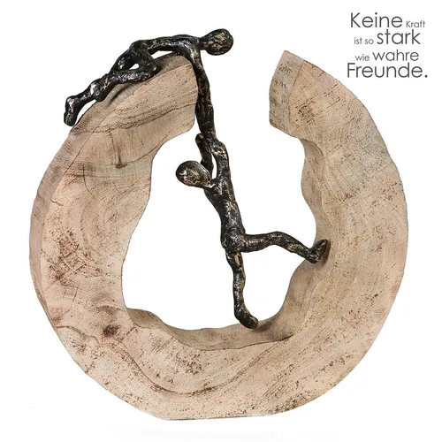 Casablanca by Gilde Wanddekoobjekt Skulptur Teamwork - Figuren & Skulpturen, beeindruckende Wanddekoration aus Aluminium und Holz, perfekt für kreative Wohnräume und Teamgeist