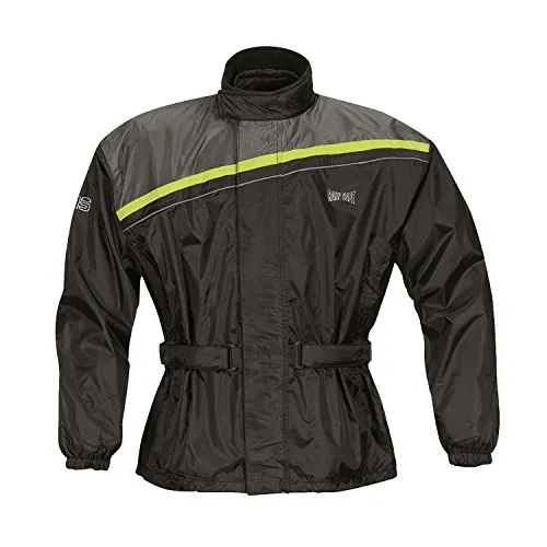 GERMAS 933.05-48-S Motorrad Regenjacke DOUGLAS, Schwarz/Fluogelb, Gr. S