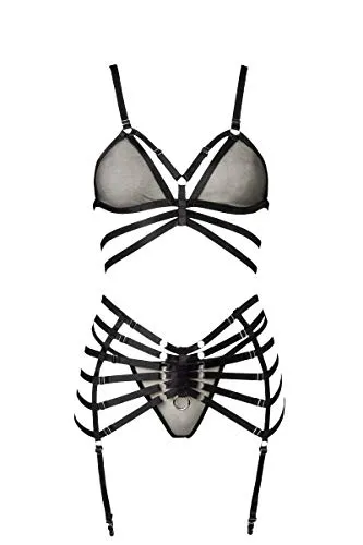 Grey Velvet 4-teiliges Straps-Bandage-Set XL-2XL in schwarz von Grey Velvet