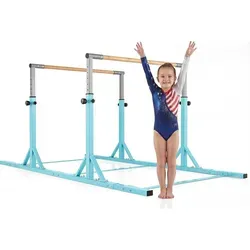 COSTWAY höhenverstellbarer Gymnastik Turnreck für Kinder - Verstellbare Turnstange für Kinder von 6-12 Jahren, bis 100 kg belastbar, mit sicherem Doppelverriegelungsdesign und stabiler Metallstruktur für sicheres Training zu Hause.