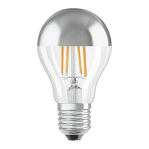 OSRAM LED-Lampen, klassische Kolbenform, mit Spiegel-Kolbenkrone PARATHOM® CLASSIC A Mirror 50 6.5 W/2700 K E27, Klar