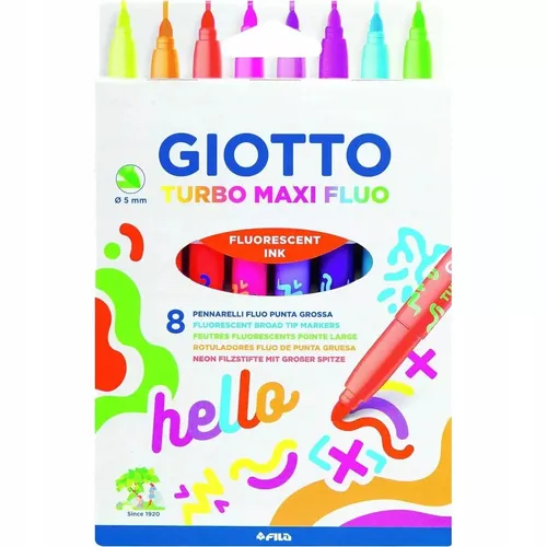 GIOTTO PISAKI TURBO MAXI FLUO 8KOL. FILA bez marki 8000825011016