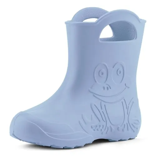 Ladeheid Eva Kinder Gummistiefel für Jungen und Mädchen (Hellblau, 28/29 EU) - Leichte und bequeme Gummistiefel aus ultraleichtem EVA Kunststoff, wasserdicht und rutschfest – ideal für kleine Abenteurer!