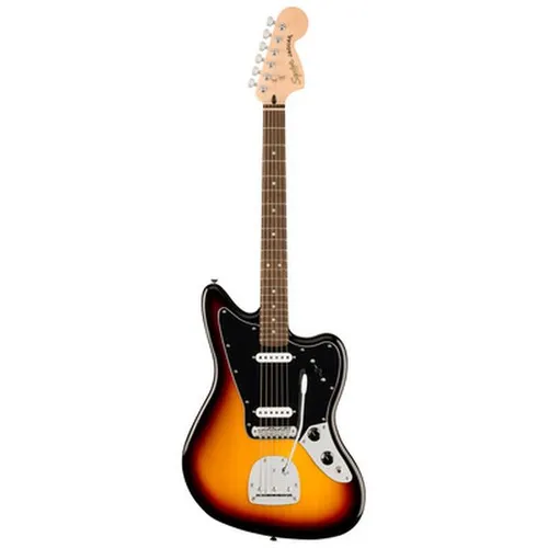 Squier Affinity Jaguar 3TS E-Gitarre - Offset-Gitarre mit 2x Ceramic Single-Coil Tonabnehmer für vielseitigen Sound, ideal für Einsteiger und Rockliebhaber, in 3-Color Sunburst.