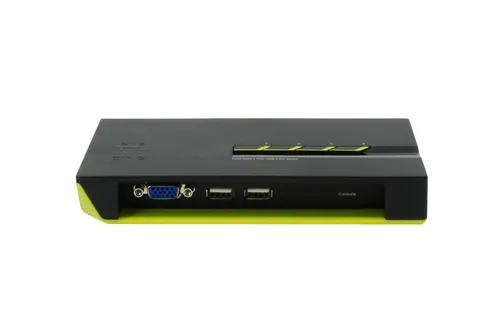 LevelOne 2-Port USB KVM Switch (Black Edition) - KVM-Switch für nahtlosen Wechsel zwischen zwei PCs, ideal für effizientes Multitasking mit einer einzigen USB-Tastatur und -Maus.