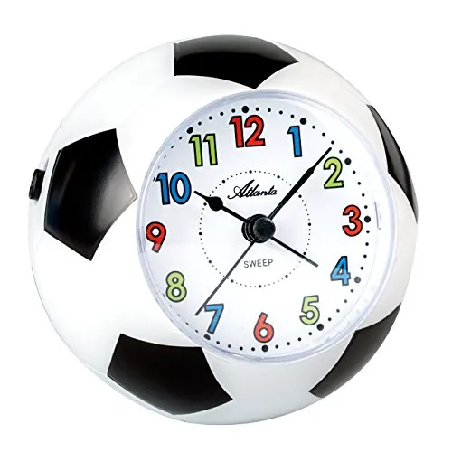 Atlanta Kinderwecker ohne Ticken Fußball WM + Kinderarmbanduhr - 1199 KAU (Blaue Armbanduhr)