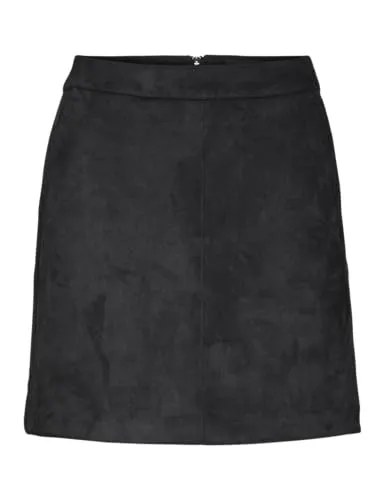 Produktbild VERO MODA Damen Vmdonnadina Faux Suede Short Skirt Noos Rock, Schwarz, L EU