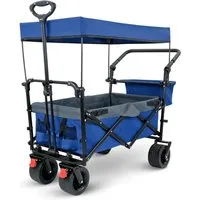 DELUKE Faltbarer Bollerwagen KILI mit Dach und Extra Breite Reifen