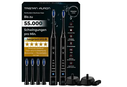 Elektrische Schallzahnbürste 55000 Schwingungen im Doppelpack