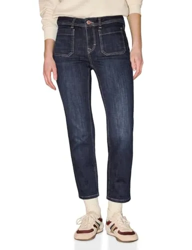 Street One Studio Straight Leg Jeans Dark Blue Washed 31