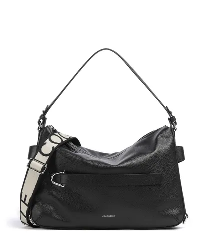 Coccinelle Gretel Schultertasche aus Leder 40 cm - Schwarz - Elegante Coccinelle Gretel Schultertasche aus hochwertigem Leder, perfekt für den täglichen Gebrauch. Stilvolles Design und praktische Größe für all Ihre Essentials.