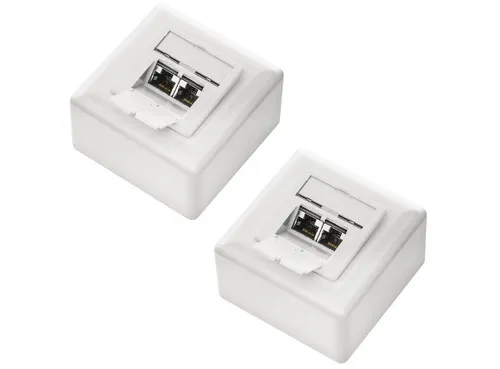 2x Netzwerkdose CAT6a - RJ45 LAN Dose Aufputz & Unterputz - Stecker, Buchsen & Abdeckplatten - Flexibel einsetzbare Netzwerkdosen in CAT 6 für optimale Datenübertragung, sowohl für Aufputz- als auch Unterputzmontage geeignet.
