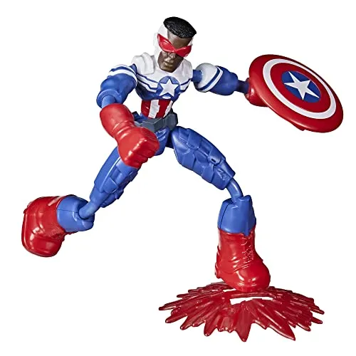 Marvel Avengers Bend and Flex Action-Figur, 15 cm großer, biegbarer Captain America Superheld, enthält EIN Accessoire, für Kids ab 4 Jahren