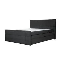 Boxspringbett Vito , grau , Maße (cm): B: 193 H: 117