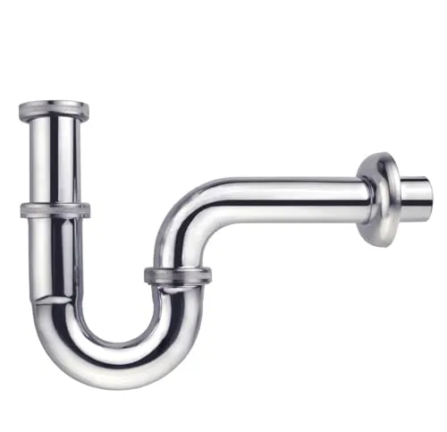 Cornat Röhren-Geruchsverschluss für Waschtische - 1 1/4 Zoll x 32 mm - Metall verchromt - Pflegeleicht & korrosionsbeständig / Röhrensiphon für Waschbecken / Ablaufverbindung / T317502