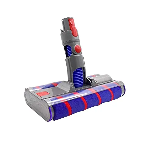Trade-Shop Elektrische Doppel-Bürste/Turbobürste/Bodendüse/Parkettdüse mit 2 Softrollen für Dyson V7 V8 V10 V11 V15 / inkl. 360°-Gelenkrollen
