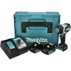 Makita DTW 700 RGJ Schlagschrauber 18 V - Akkuschrauber mit 700 Nm Drehmoment, inkl. 2x 6 Ah Akkus und Ladegerät – ideal für anspruchsvolle Schraubarbeiten.