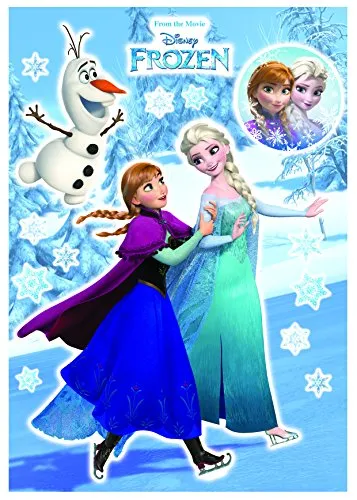 Komar 14048h Deco-Sticker Anna und Elsa, Blau/Weiß/Bunt von Komar