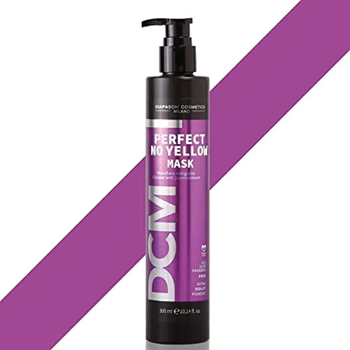 DCM Haarmaske DCM Perfect No Yellow Mask 300ml - Intensive Haarmaske für graues, helles und gesträhntes Haar. Mildert gelbe Reflexe und sorgt für einen schönen Silberglanz. Vegan und ohne schädliche Inhaltsstoffe, ideal für die tägliche Pflege.