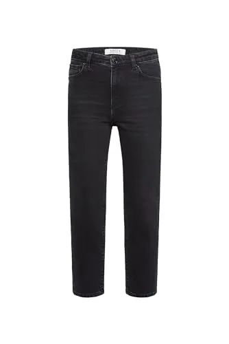 SOCCX Damen Jeans LE:A Mom Fit Breezy Black 32