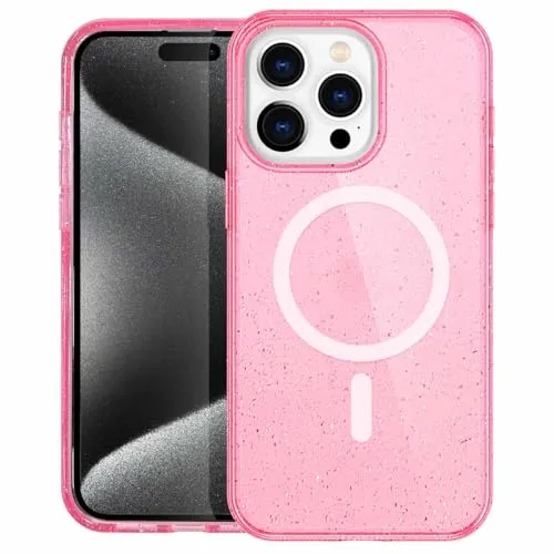iMoshion Sparkle Backcover Geeignet für MagSafe - Geeignet für iPhone 15 Pro Max - Glitzer Rosa