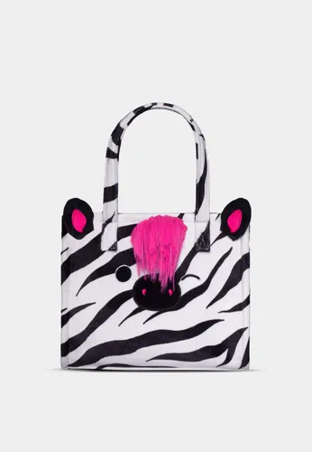 Squishmallows Tracey Tote Bag - Umhängetasche aus zebramustertem Pelz mit robustem Griff, ideal für stilvolle Abenteuer und Alltagsgebrauch.