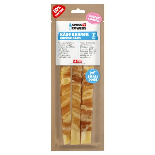 Produktbild Swiss Cowers Hundesnack Cheese Bars Bacon S 80 g, Hundesnack, NEU