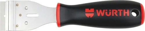 Würth Klingenschaber KLISCHAB-INKL.KLI-AUSWECHSELBAR - Professioneller 2K-Klingenschaber, inklusive 6 auswechselbaren Klingen für müheloses Entfernen von Aufklebern und Etiketten von Glasoberflächen