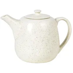 Broste Copenhagen Tea Pot Nordic Vanilla - Teekocher aus hochwertiger Keramik mit stilvollem nordischen Design und Vanilleglasur. Ideal für Teeliebhaber mit einem Fassungsvermögen von 1 Liter und abnehmbarem Teesieb.
