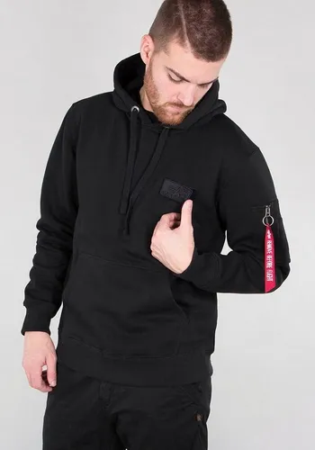 Alpha Industries Hoodie schwarz XL (52/54) - Herren-Sweatshirt mit Kapuze, aus 80% Baumwolle und 20% Polyester, ideal für lässige Outfits und komfortable Freizeitaktivitäten.