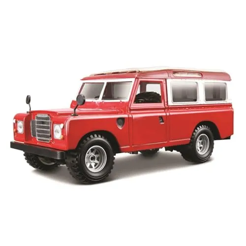 Bburago Land Rover Serie 2: Modellauto im Maßstab 1:24, Türen beweglich, rot (18-22063)