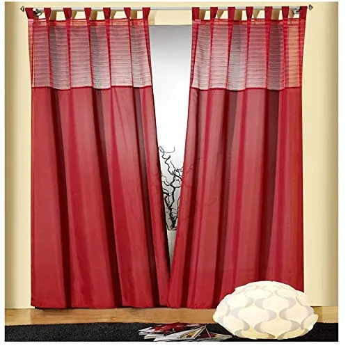 heimtexland ® Schlaufenschal Effektgewebe Rubin Rot HxB 235x135cm Vorhang Typ166