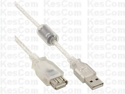 USB 2.0  1m Verlängerung A-Stecker auf A-Buchse mit Ferritkern