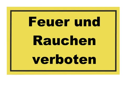 Conmetall Hinweisschild Feuer und Rauchen verboten 30 x 20 cm