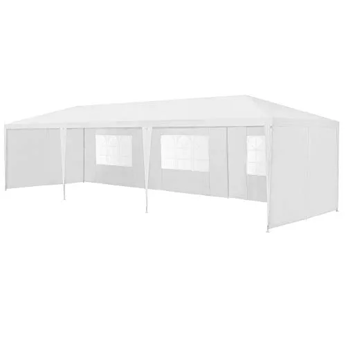 casa.pro Pavillon Wedau - Verschließbarer Gartenpavillon 900 x 300 cm - Wetterfester Pavillon aus robustem Stahlrahmen, ideal für Gartenpartys und Festivals – UV- und wasserbeständig für optimalen Schutz.