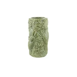 Vase Papagei   , grün , Keramik , Maße (cm): B: 15,5 H: 28